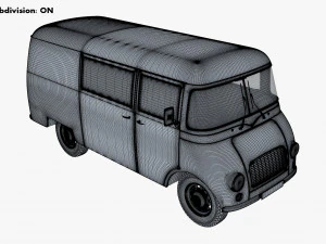 generic retro cargo van v 3 3D Model