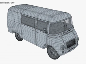 generic retro cargo van v 3 3D Model
