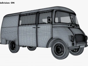 generic retro cargo van v 3 3D Model