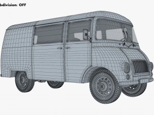 generic retro cargo van v 3 3D Model
