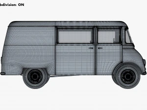 generic retro cargo van v 3 3D Model