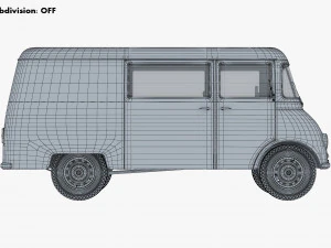 generic retro cargo van v 3 3D Model