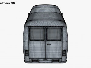generic retro cargo van v 3 3D Model