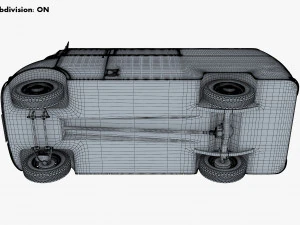generic retro cargo van v 3 3D Model