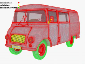 generic retro cargo van v 3 3D Model