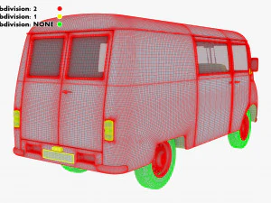 generic retro cargo van v 3 3D Model