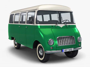generic retro passenger van v 2 3D Model