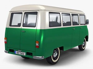 generic retro passenger van v 2 3D Model