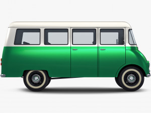 generic retro passenger van v 2 Modelo 3D