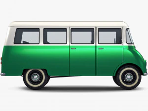 generic retro passenger van v 2 3D Model