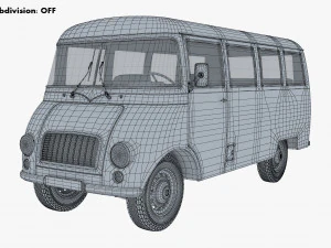 generic retro passenger van v 2 3D Model