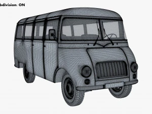 generic retro passenger van v 2 3D Model