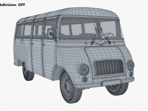 generic retro passenger van v 2 Modelo 3D