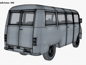 generic retro passenger van v 2 3D Model