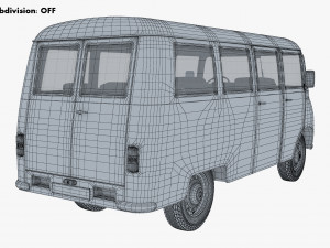 generic retro passenger van v 2 Modelo 3D