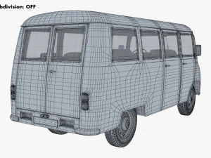 generic retro passenger van v 2 3D Model
