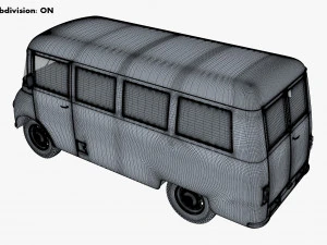 generic retro passenger van v 2 3D Model