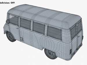 generic retro passenger van v 2 Modelo 3D