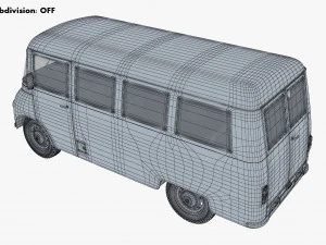 generic retro passenger van v 2 3D Model