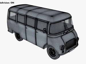 generic retro passenger van v 2 3D Model
