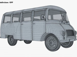 generic retro passenger van v 2 3D Model