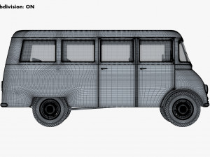 generic retro passenger van v 2 Modelo 3D