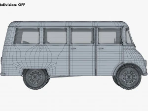 generic retro passenger van v 2 3D Model