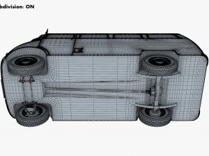 generic retro passenger van v 2 3D Model