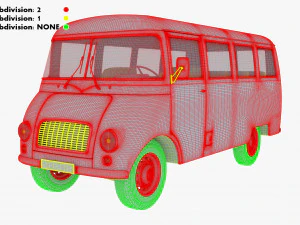 generic retro passenger van v 2 3D Model