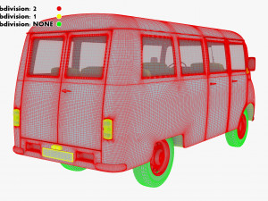 generic retro passenger van v 2 Modelo 3D