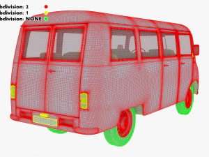 generic retro passenger van v 2 3D Model