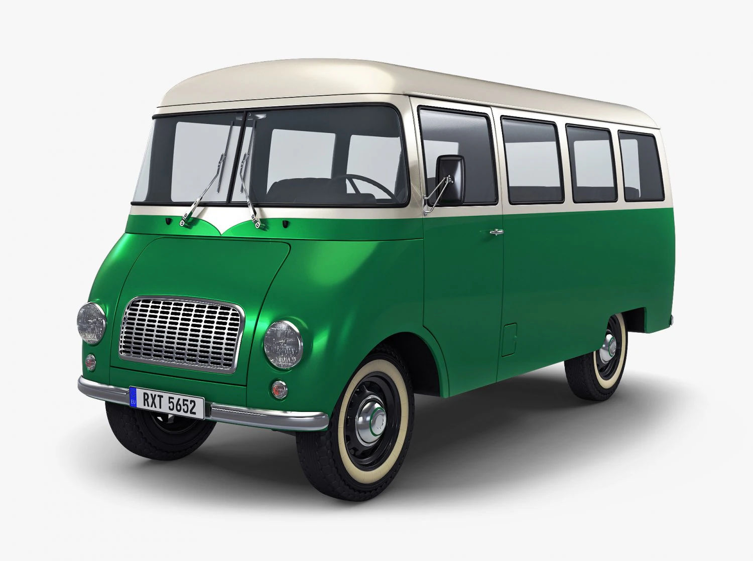 generic retro passenger van v 2 3D Model .c4d .max .obj .3ds .fbx .stl .blend 
