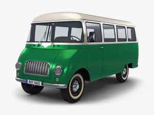 generic retro passenger van v 2 3D Model