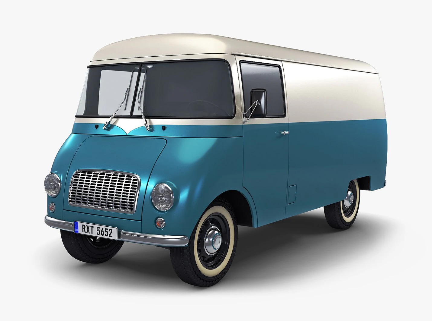 generic retro cargo van v 4 3D Model .c4d .max .obj .3ds .fbx .stl .blend 