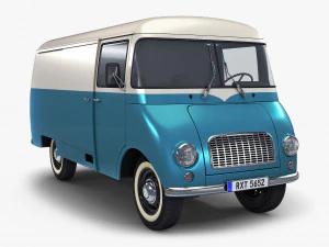 generic retro cargo van v 4 3D Model