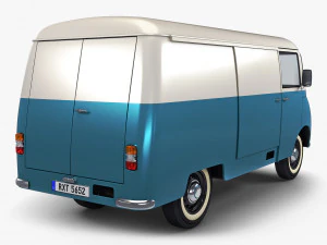 generic retro cargo van v 4 3D Model