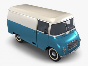 generic retro cargo van v 4 Model 3D