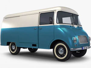 generic retro cargo van v 4 3D Model