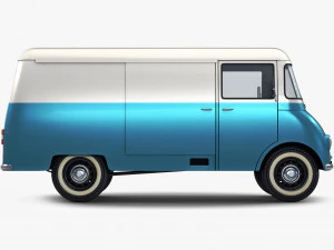 generic retro cargo van v 4 3D Model