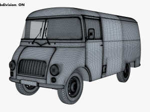 generic retro cargo van v 4 Model 3D