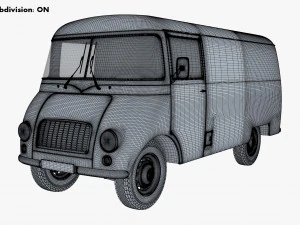 generic retro cargo van v 4 3D Model