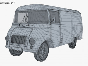 generic retro cargo van v 4 Model 3D