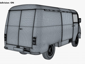 generic retro cargo van v 4 Model 3D