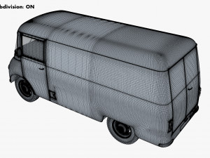 generic retro cargo van v 4 Model 3D