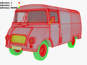 generic retro cargo van v 4 Model 3D