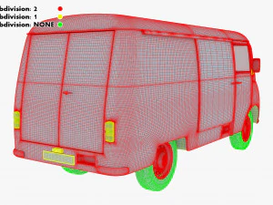 generic retro cargo van v 4 3D Model