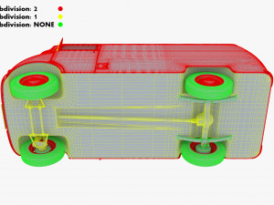 generic retro cargo van v 4 Model 3D