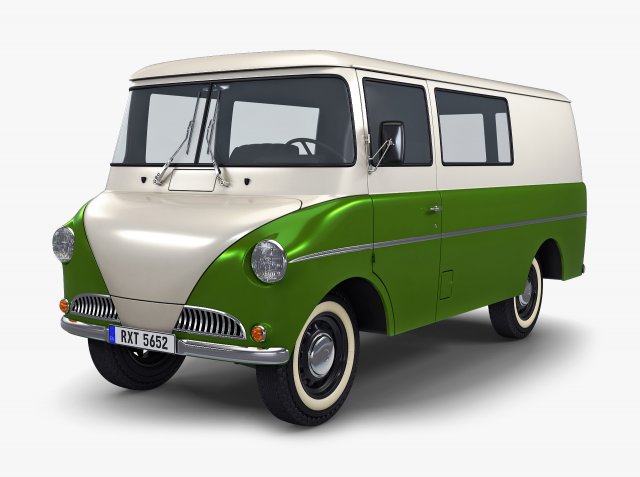 Generic Retro Cargo Van M 1 3D-Modell .c4d .max .obj .3ds .fbx .stl .blend 