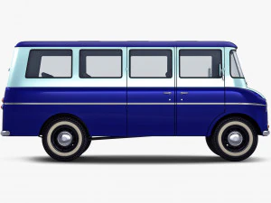Generic Retro Passenger Van M 1 3D Model