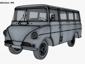 Generic Retro Passenger Van M 1 3D Model